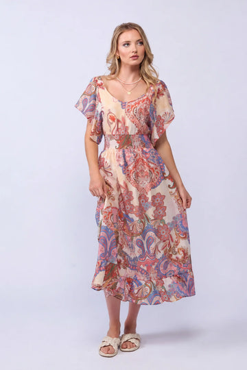 Drama The Label Barcelona Dress - Pink Paisley