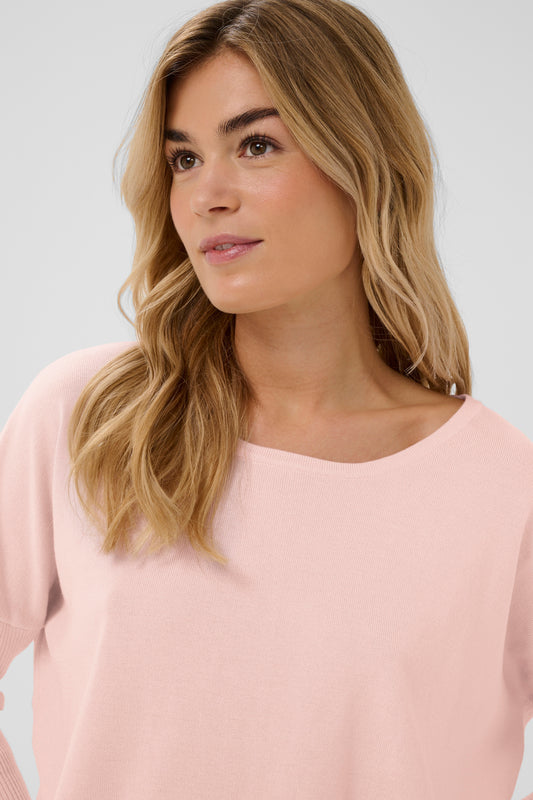 St Tropez Mila Round Neck Pullover - Chalk Pink
