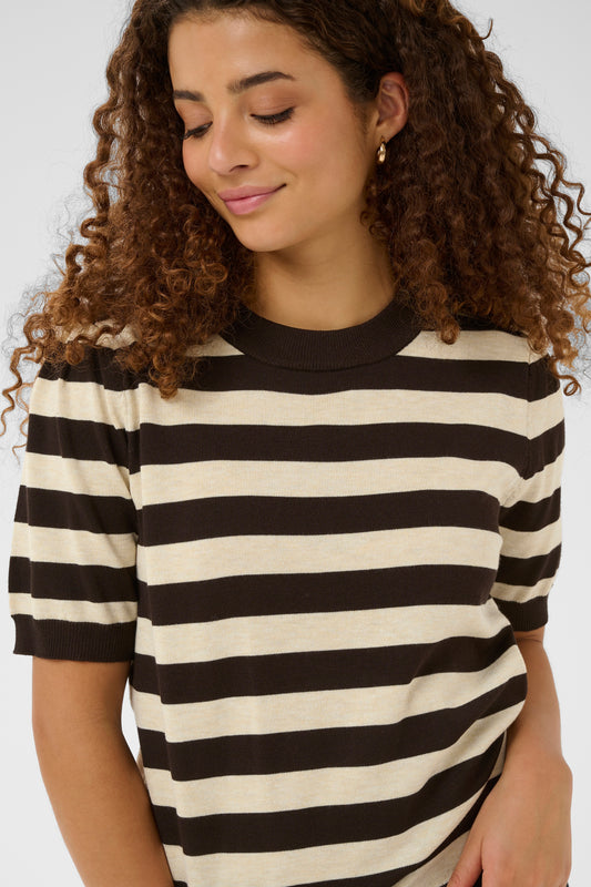 St Tropez Mila Striped Pullover - Brown/Rice