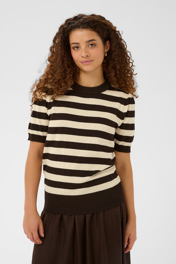 St Tropez Mila Striped Pullover - Brown/Rice