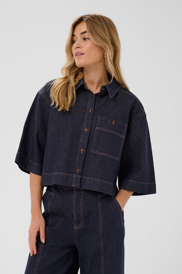St Tropez Posey Shirt - Dark Blue Denim