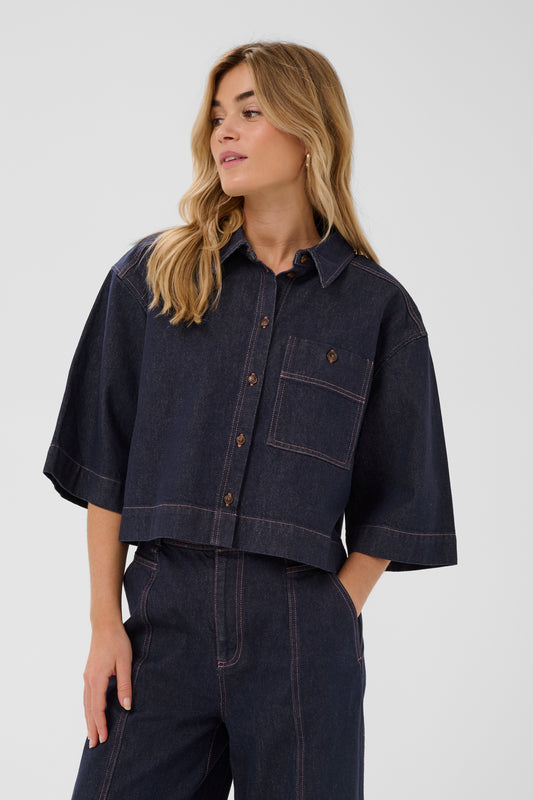 St Tropez Posey Shirt - Dark Blue Denim
