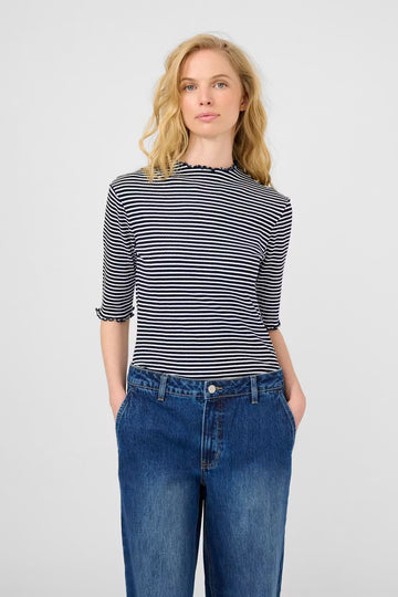 Karen By Simonsen SS Candace Top - Egret/Night Sky Stripe