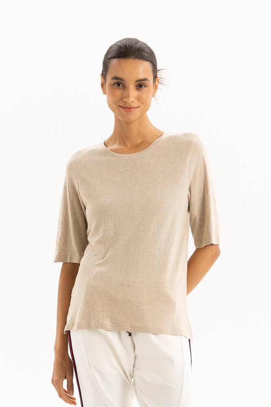 Two by Two Linen Tee - Oatmeal