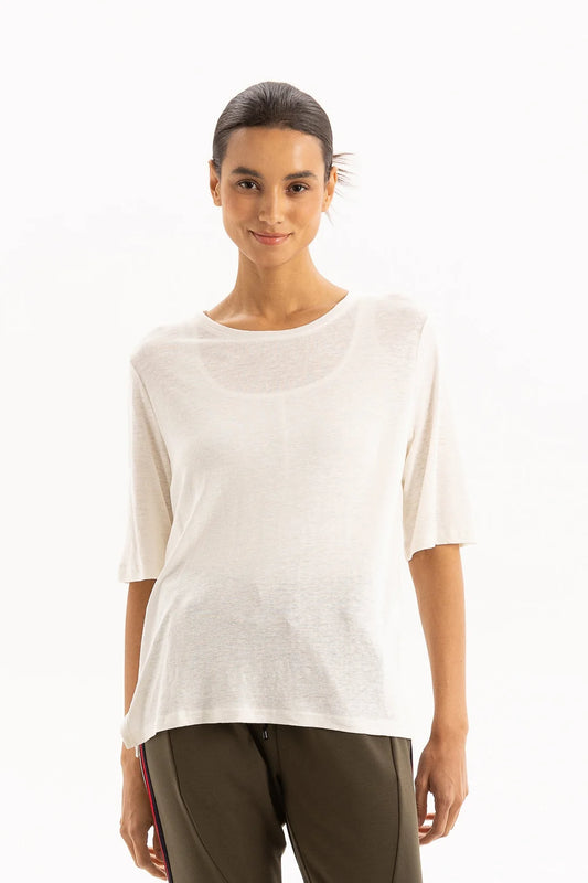 Two by Two Linen Tee - White