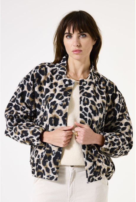 Garcia Leopard Print Jacket - Soft Teddy