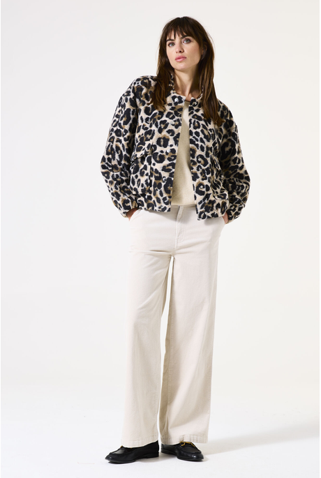 Garcia Leopard Print Jacket - Soft Teddy