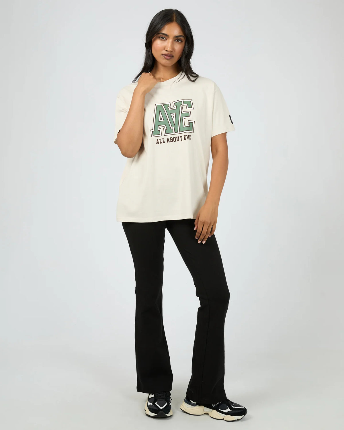 All About Eve Monogram Relaxed Tee - Vanilla