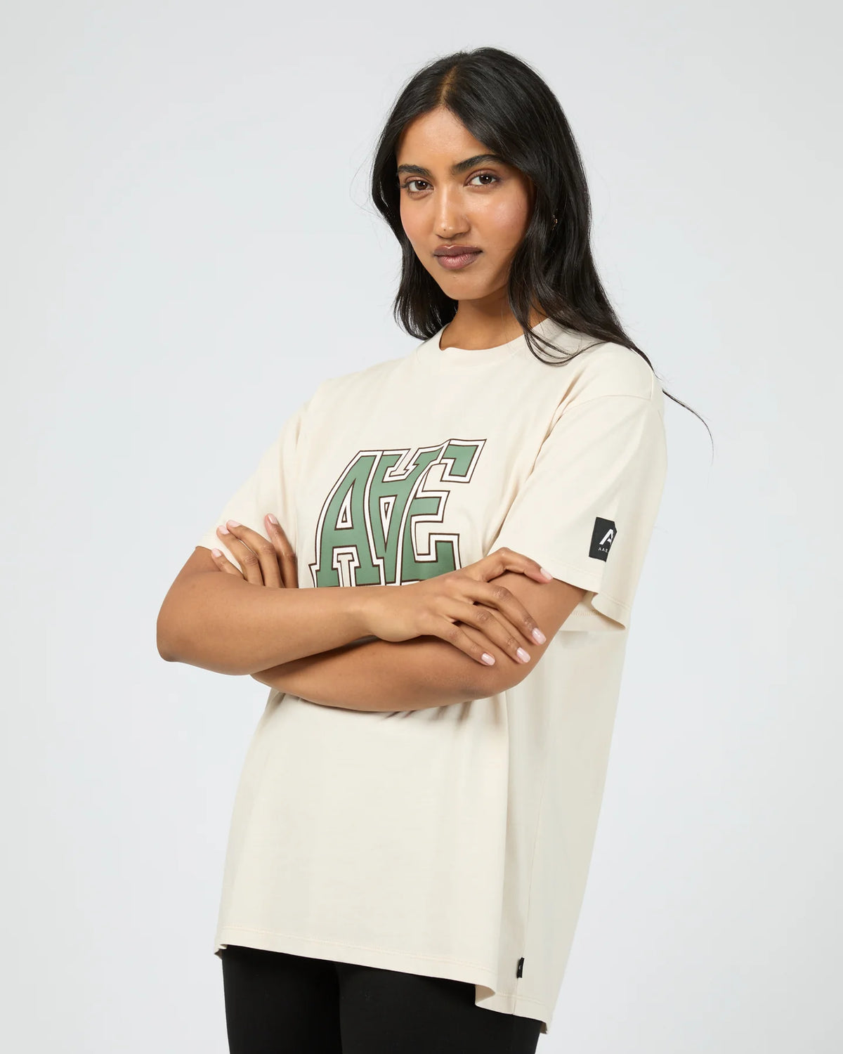 All About Eve Monogram Relaxed Tee - Vanilla