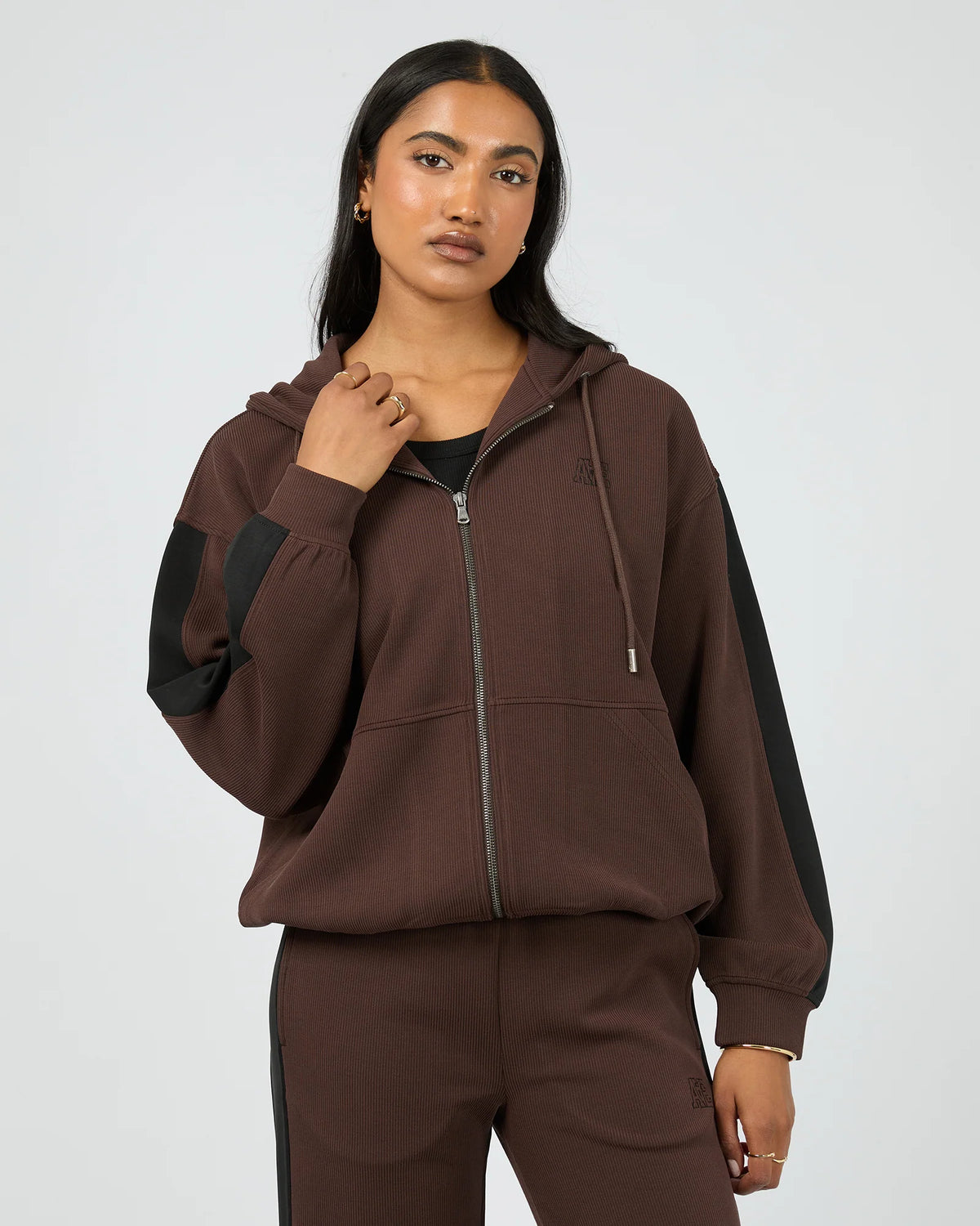 All About Eve Lounge Zip Hoodie - Brown
