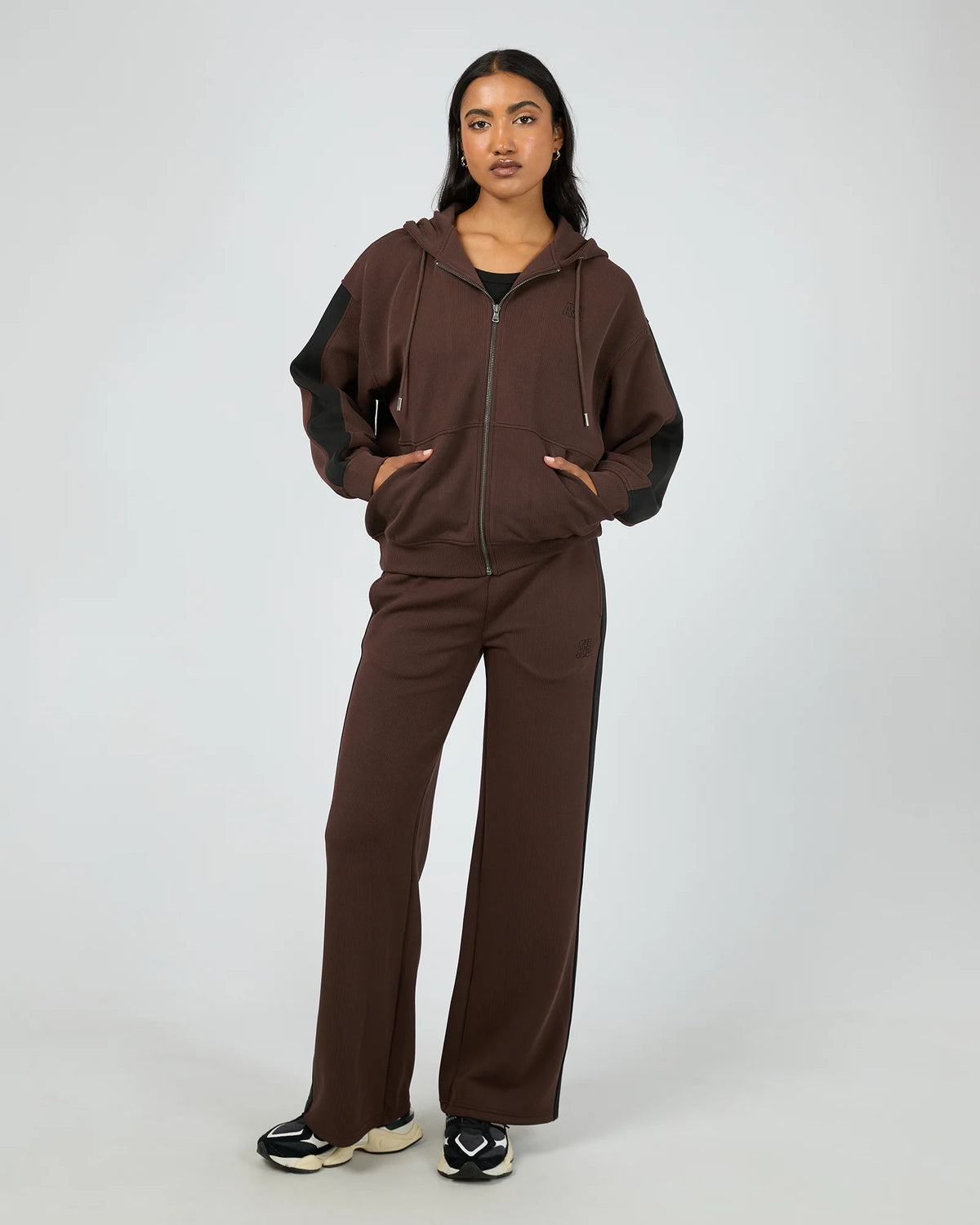 All About Eve Lounge Zip Hoodie - Brown