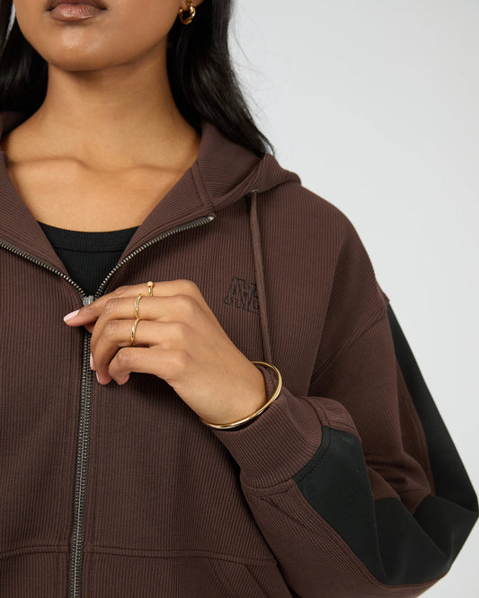 All About Eve Lounge Zip Hoodie - Brown