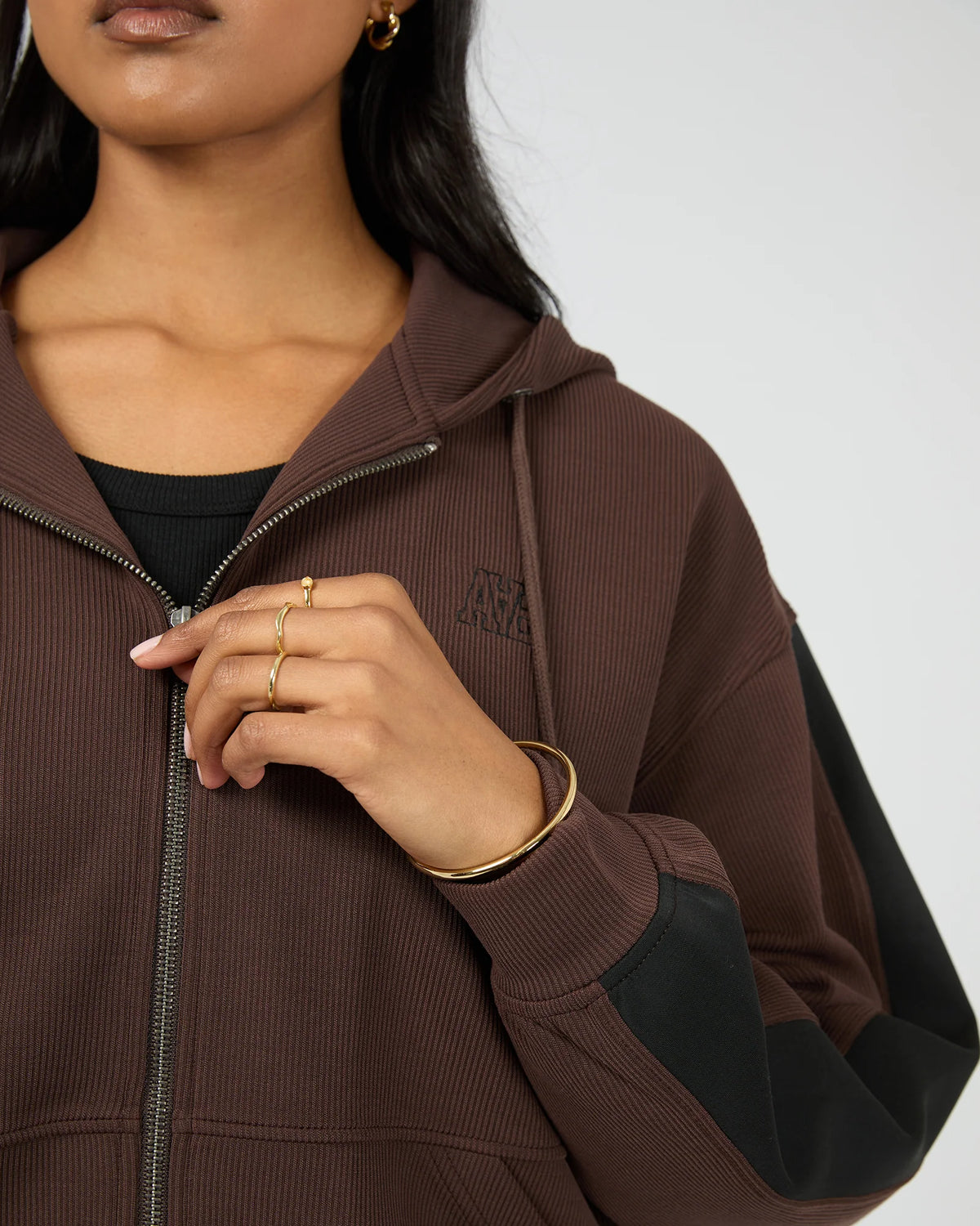 All About Eve Lounge Zip Hoodie - Brown