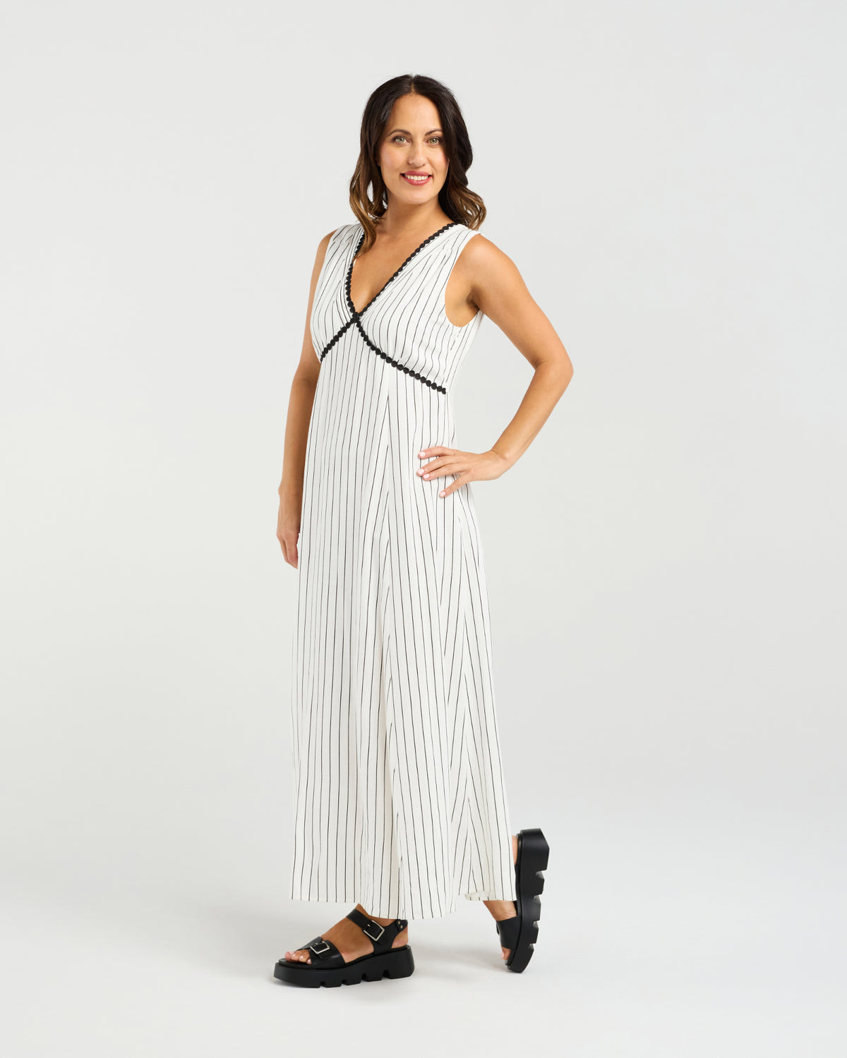 Zafina Zariah Dress - Pinstripe