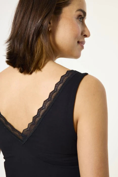 Garcia Lace Trim Tank - Black