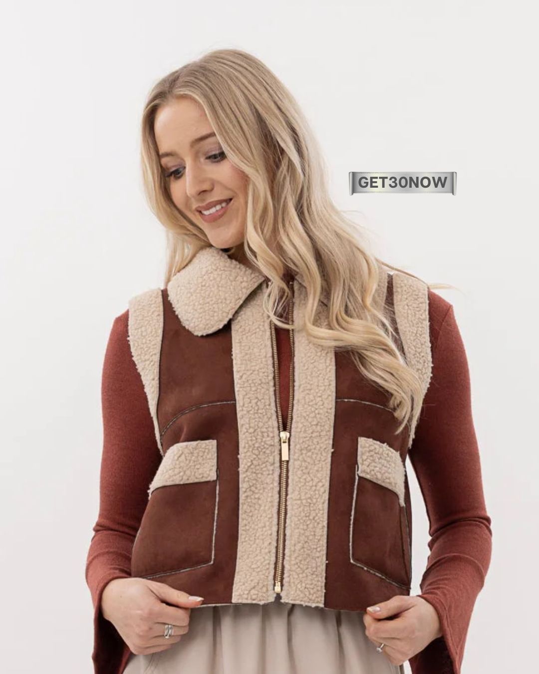 Moss Tayla Vest - Faux Suede