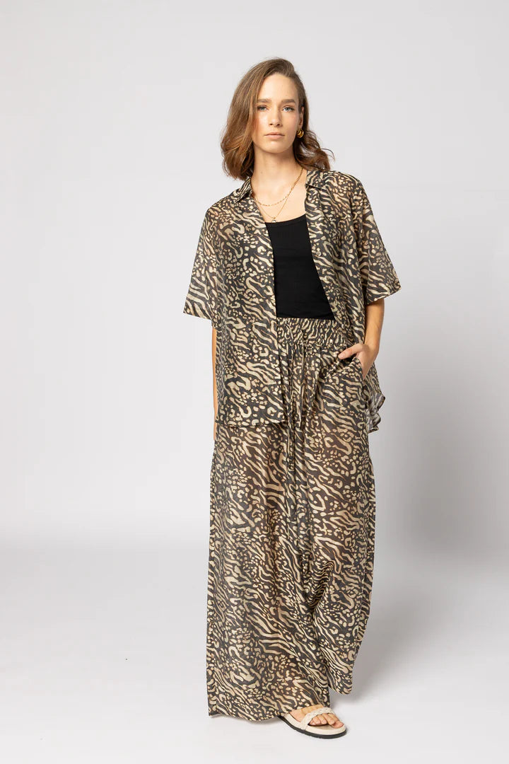 Drama The Label Pilazzo Pant - Zebra Print