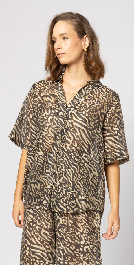 Drama The Label Piza Shirt - Zebra Print