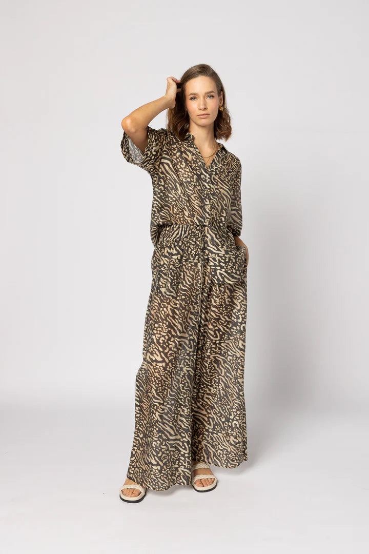 Drama The Label Pilazzo Pant - Zebra Print