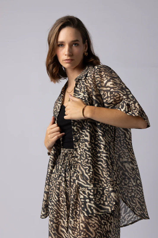 Drama The Label Piza Shirt - Zebra Print