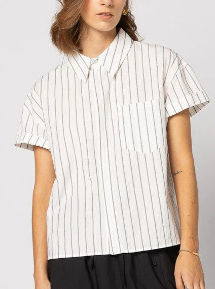 Drama The Label Fonze Shirt - White/Black Stripe