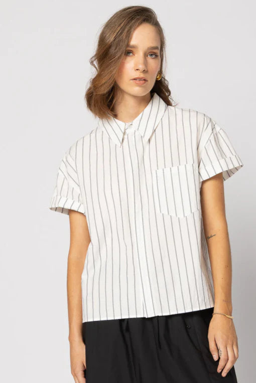 Drama The Label Fonze Shirt - White/Black Stripe