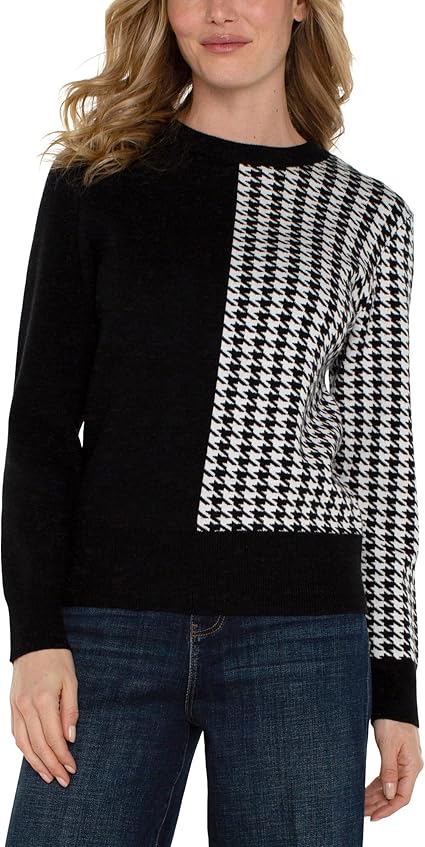 Liverpool Houndstooth Knit - Black/White