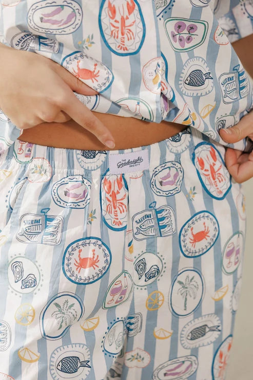 The Goodnight Society Boxer Pant - Amalfi Aperitivo