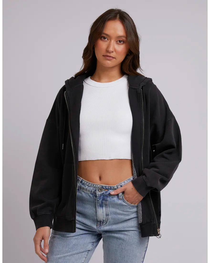 Silent Theory Zip Thru Hoody - Black