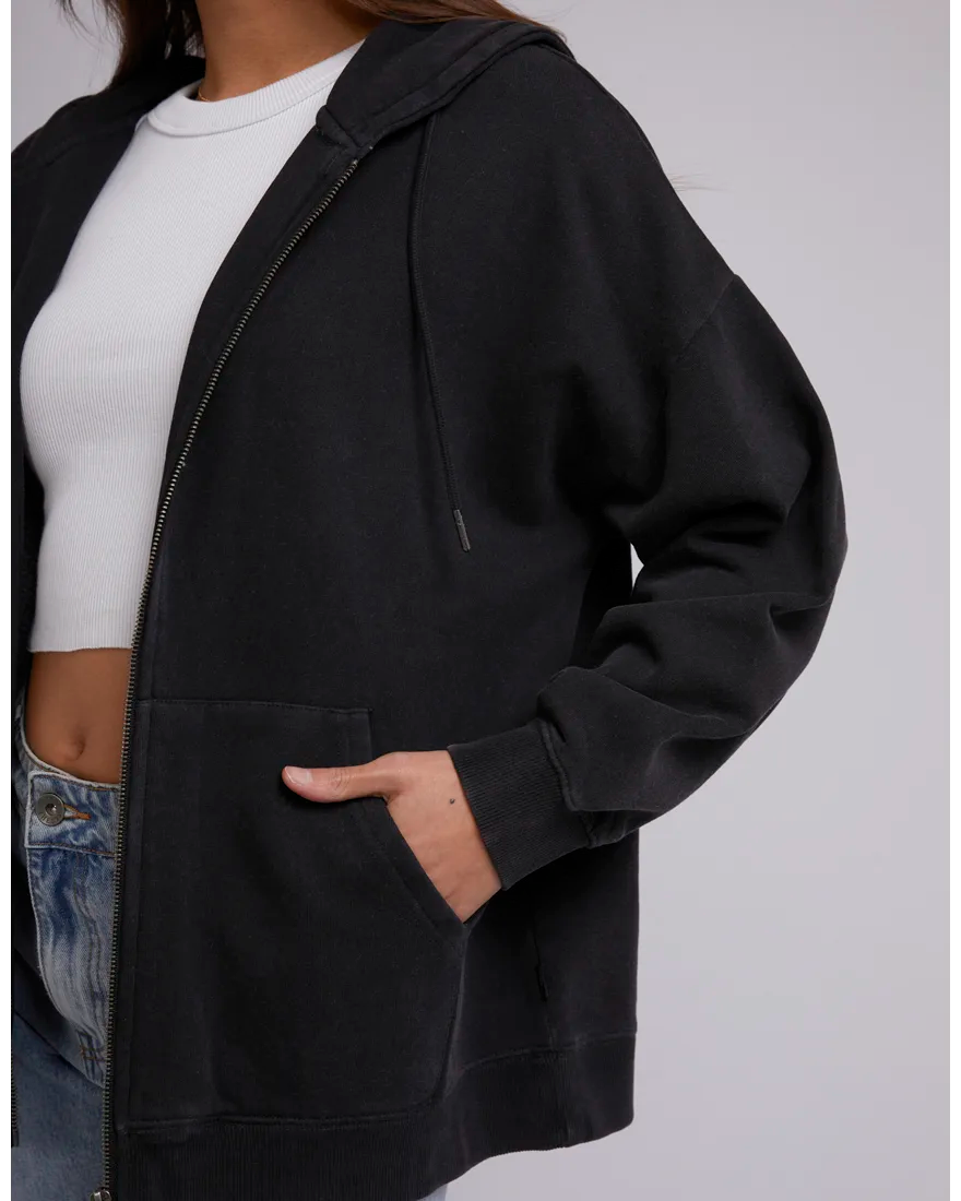 Silent Theory Zip Thru Hoody - Black