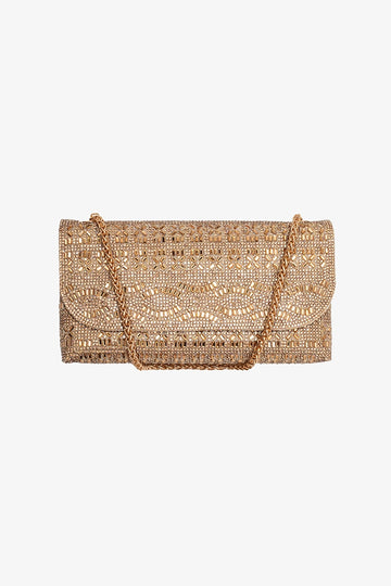 Antler Champagne Clutch Bag - Gold