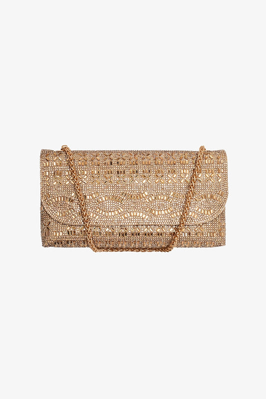 Antler Champagne Clutch Bag - Gold