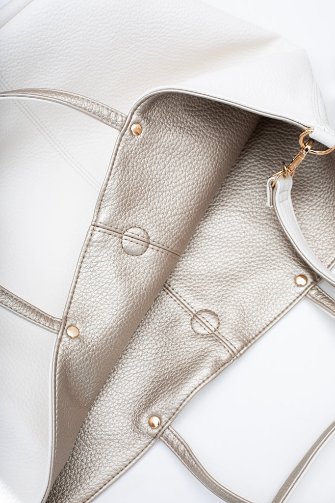 Antler Hartley Reversible Tote Bag - Bone/Gold