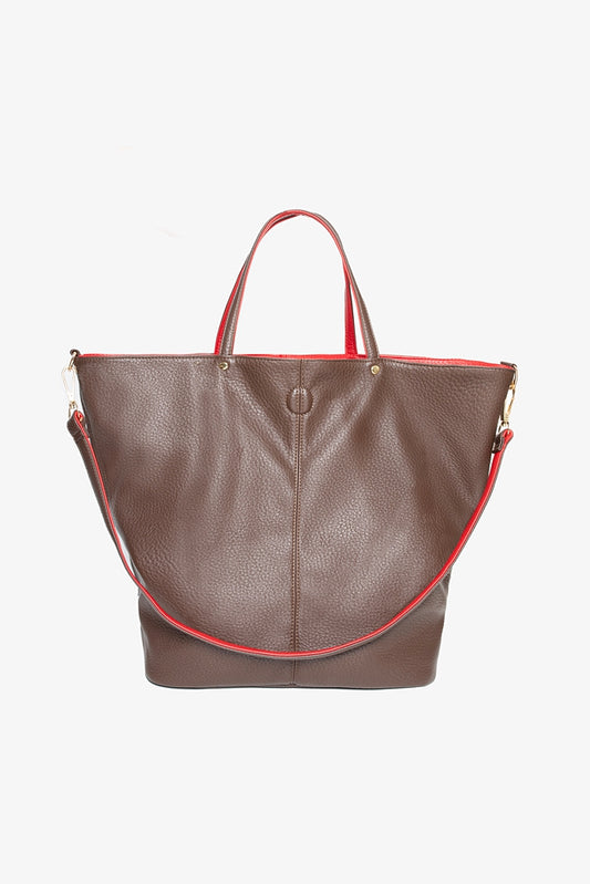 Antler Hartley Reversible Tote Bag - Chocolate/Red