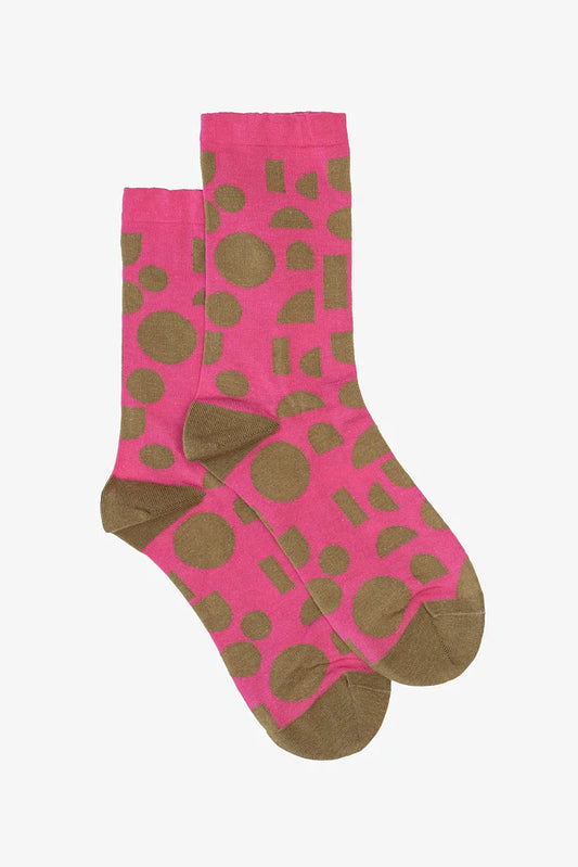 Antler Terrazzo Sock - Pink