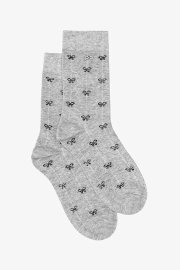 Antler Silver Bow Sock