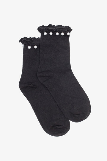 Antler Black Pearl Top Sock