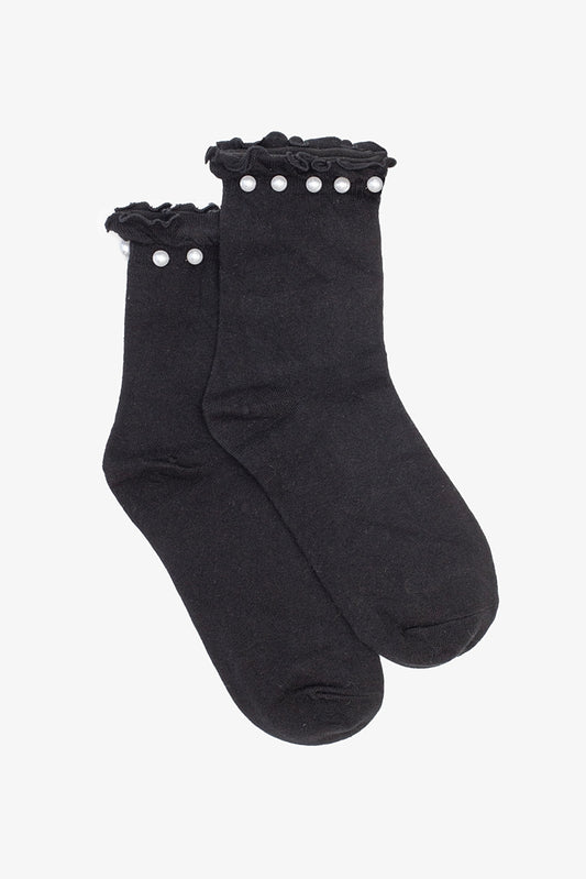 Antler Black Pearl Top Sock