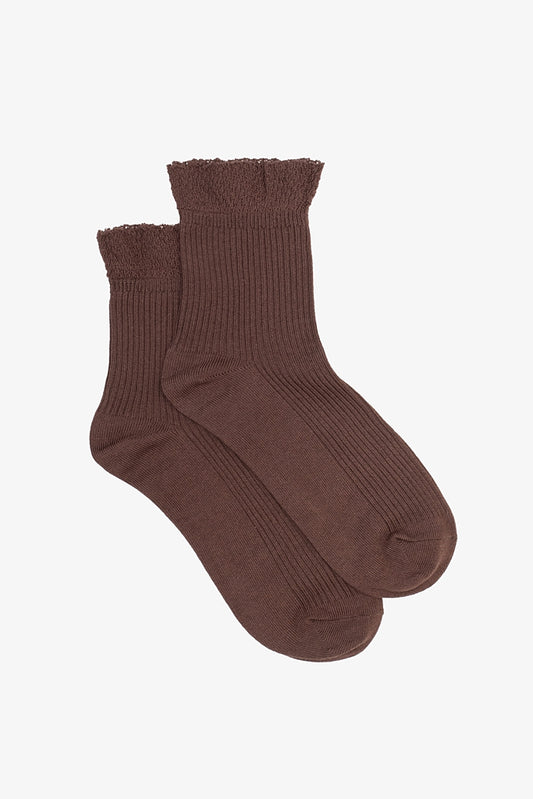 Antler Sweet Trim Sock - Chocolate