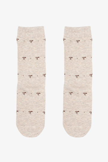 Antler Bow Sock - Oatmilk