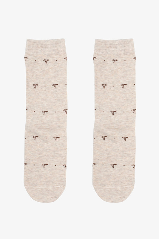 Antler Bow Sock - Oatmilk