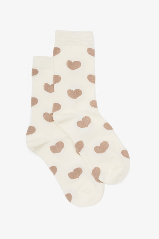 Antler Taupe Heart Sock