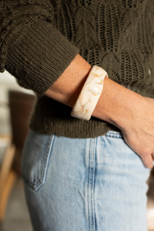 Antler Halo Bangle - Marble