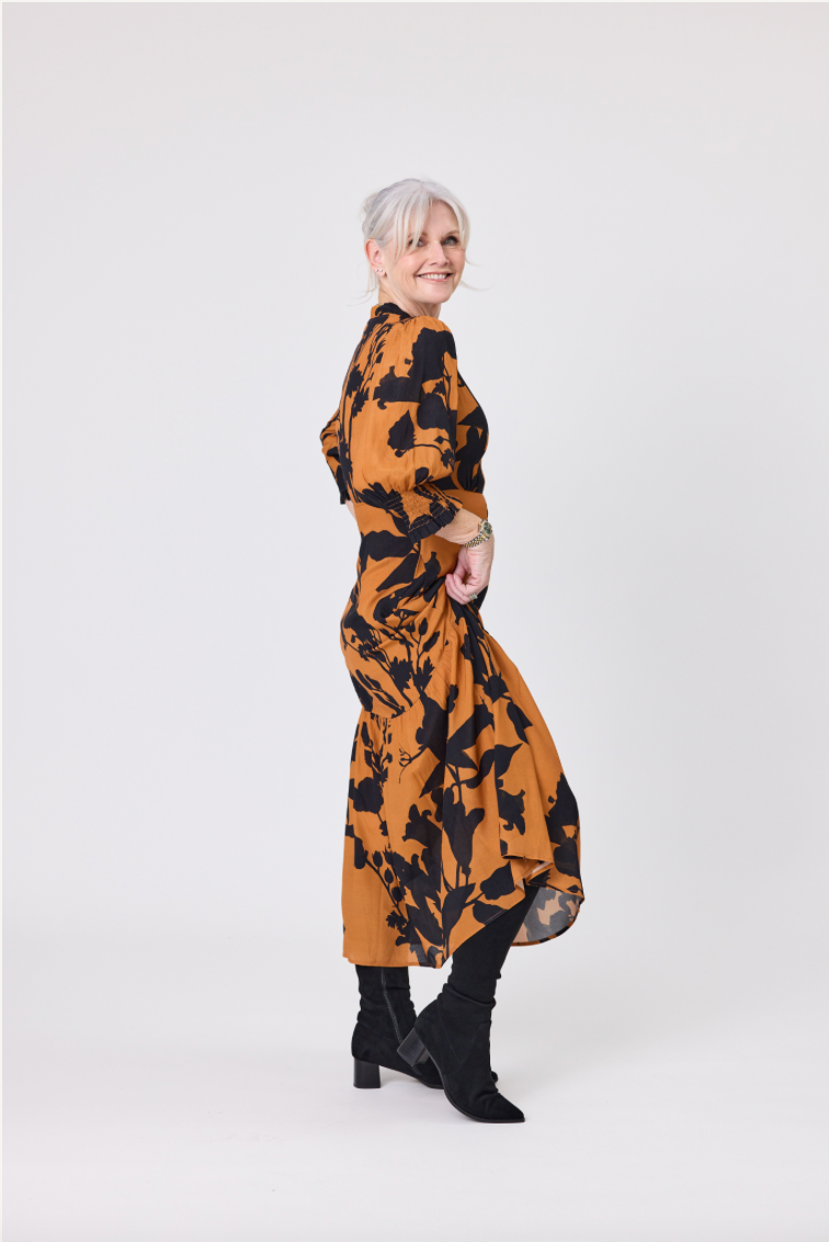 Lemon Tree April Dress - Toffee Print