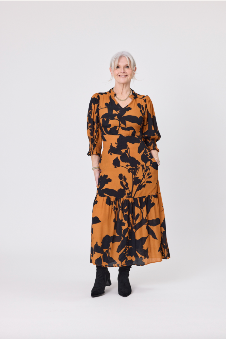Lemon Tree April Dress - Toffee Print