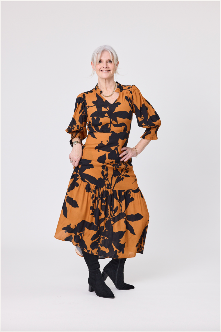 Lemon Tree April Dress - Toffee Print