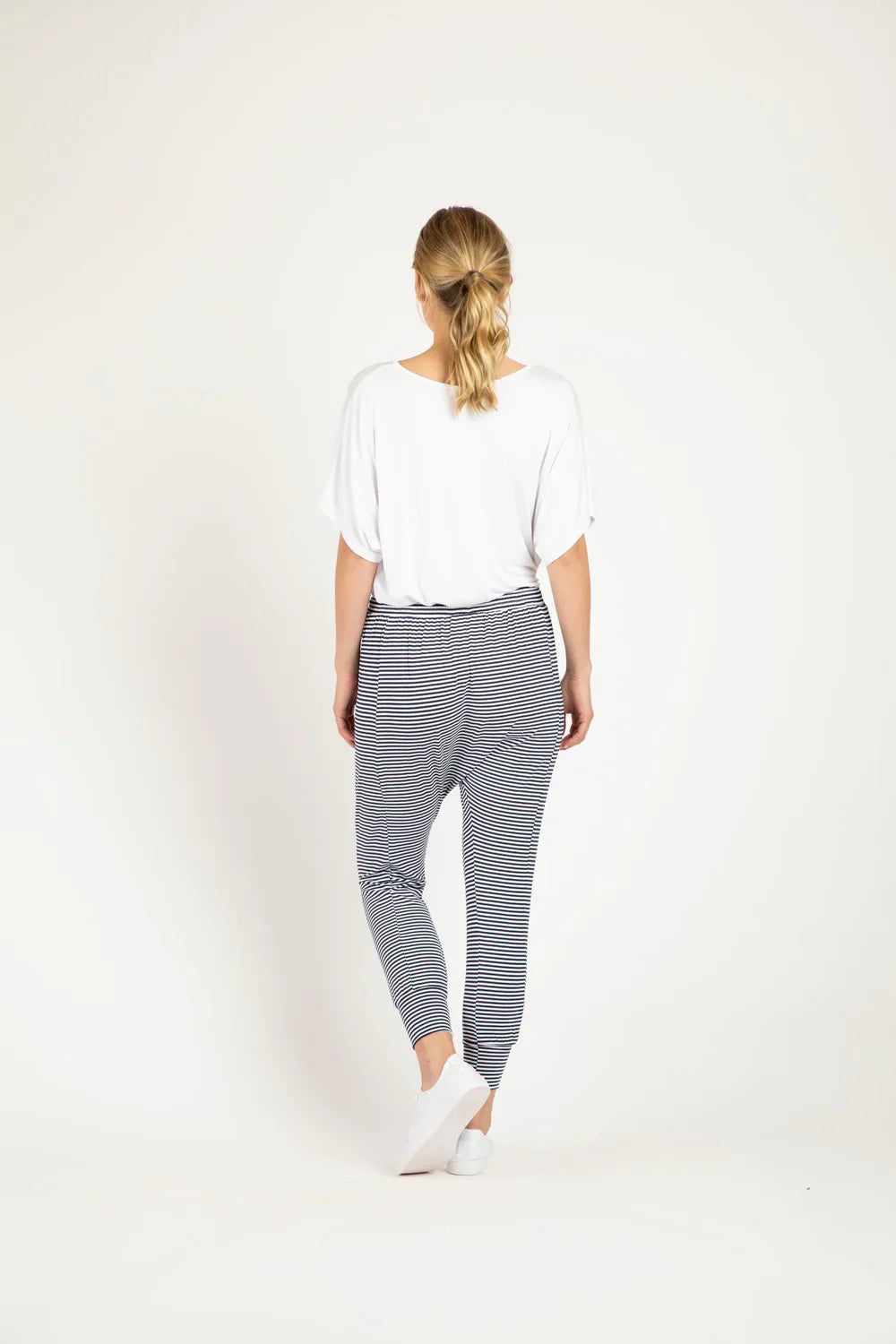 Betty Basics Barcelona Pant- Navy Stripe