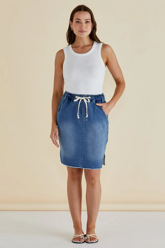 Betty Basics Augie Skirt - Denim Blue