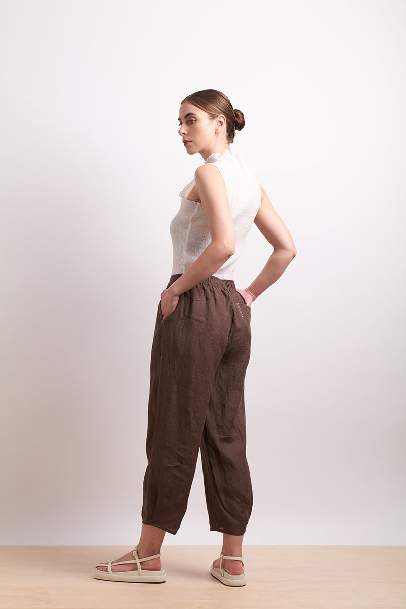 Neris In Contrast Pant - Cocoa