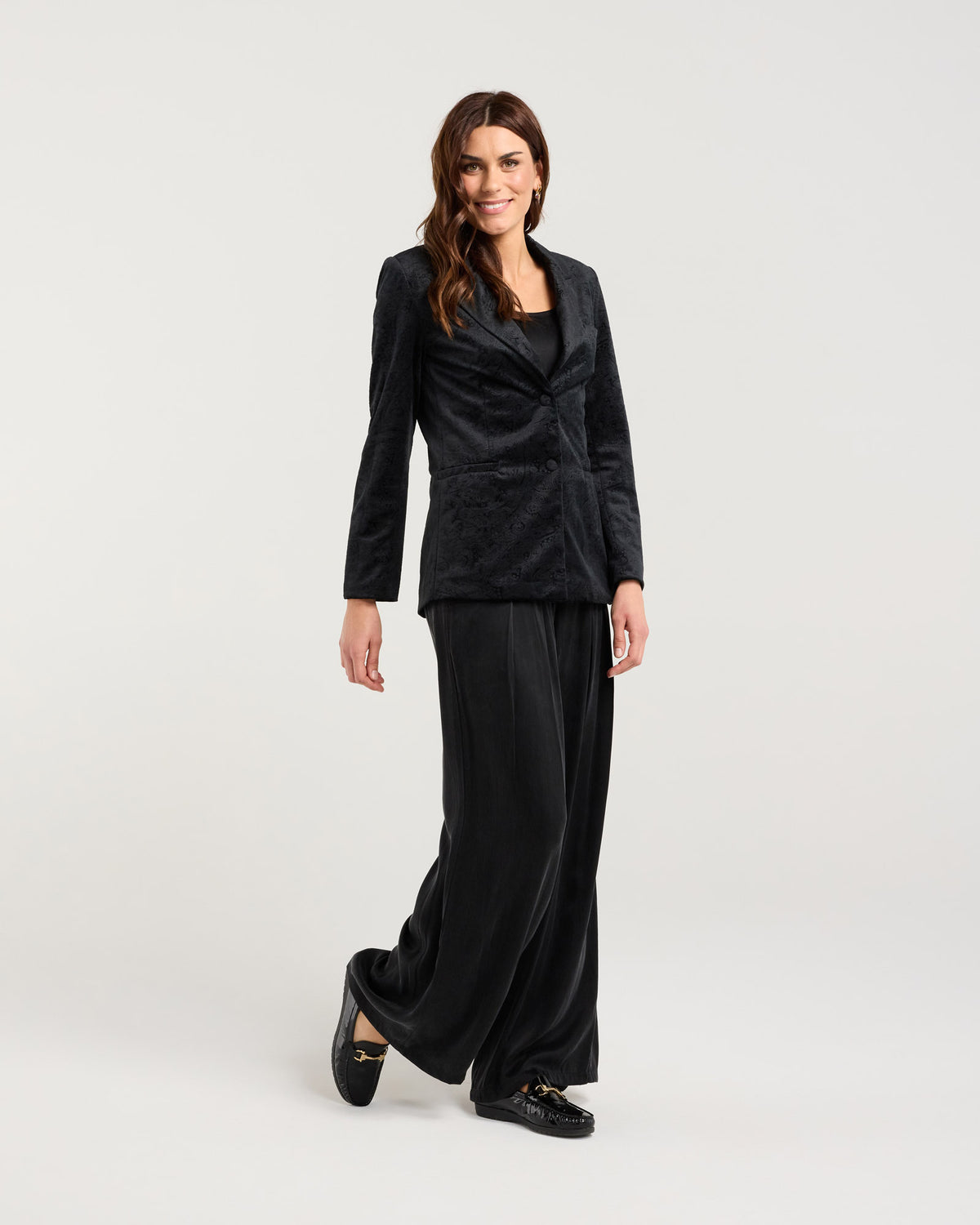 Blackstone Teddy Velvet Blazer - Black